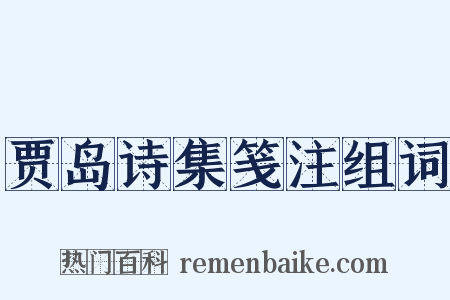 贾岛诗集笺注组词是什么意思的图片